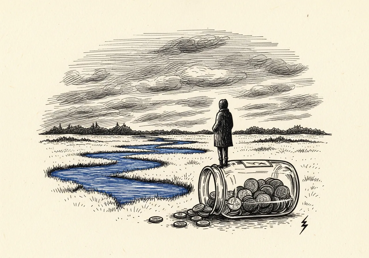An etched pen-and-ink illustration with a blue accent, evoking "If feeling is everything,".